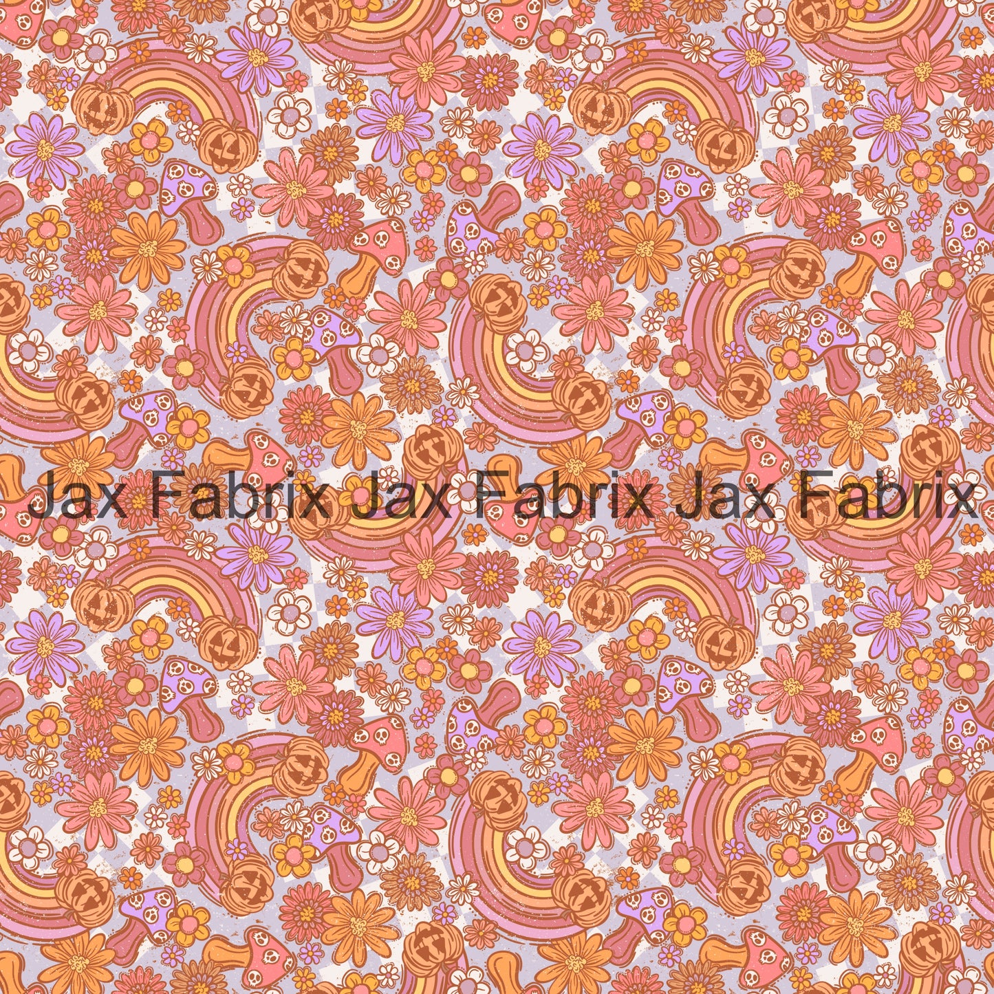 Retro Spooky Floral Purple PC73