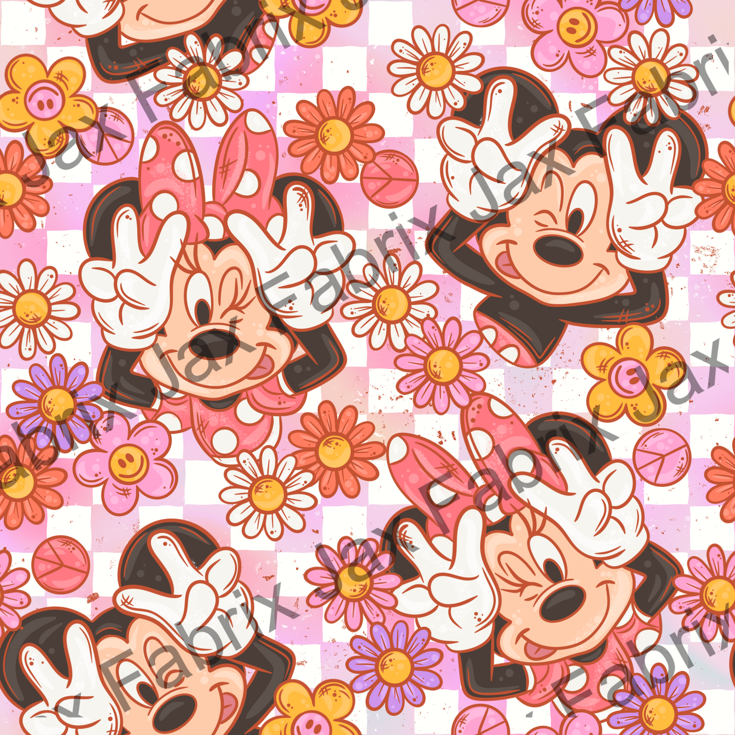Retro Spring Floral Mouse Check PC153