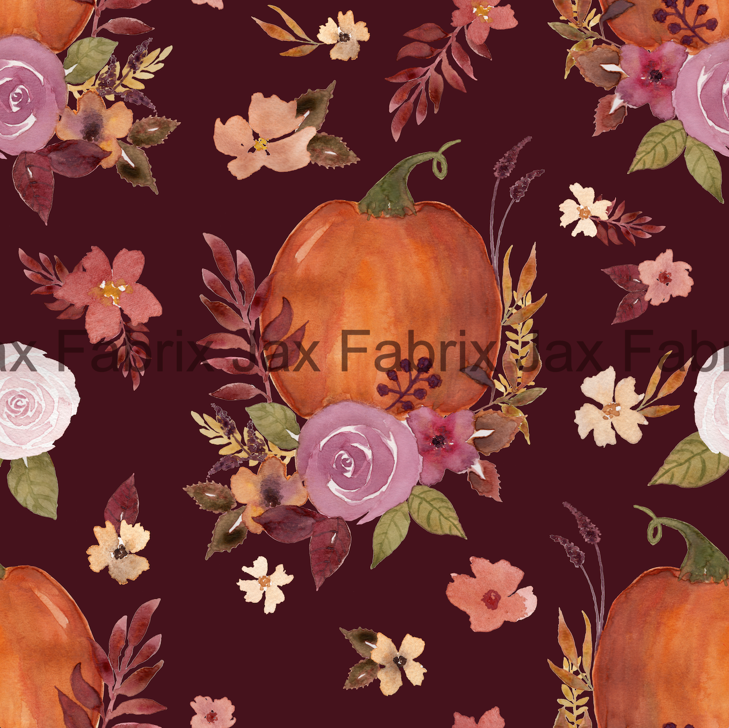 Pumpkin Spice Floral Dusty Mulberry AMD246