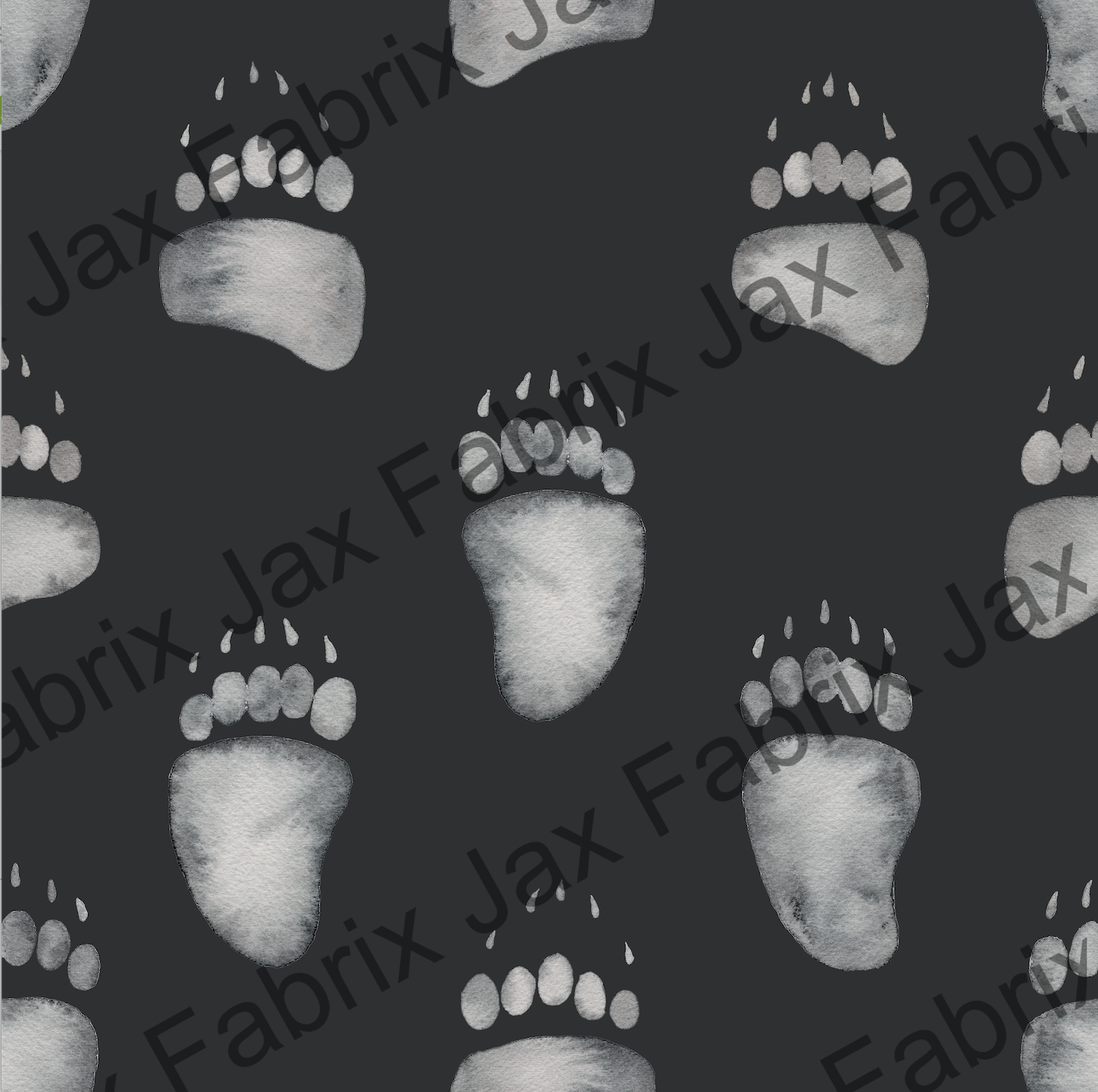 Watercolor Bear Tracks Charcoal SAMD259
