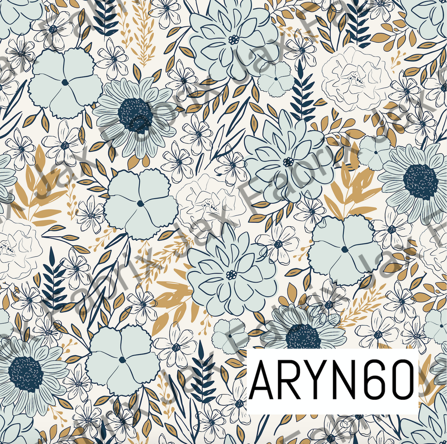 Muted Blue Floral ARYN60