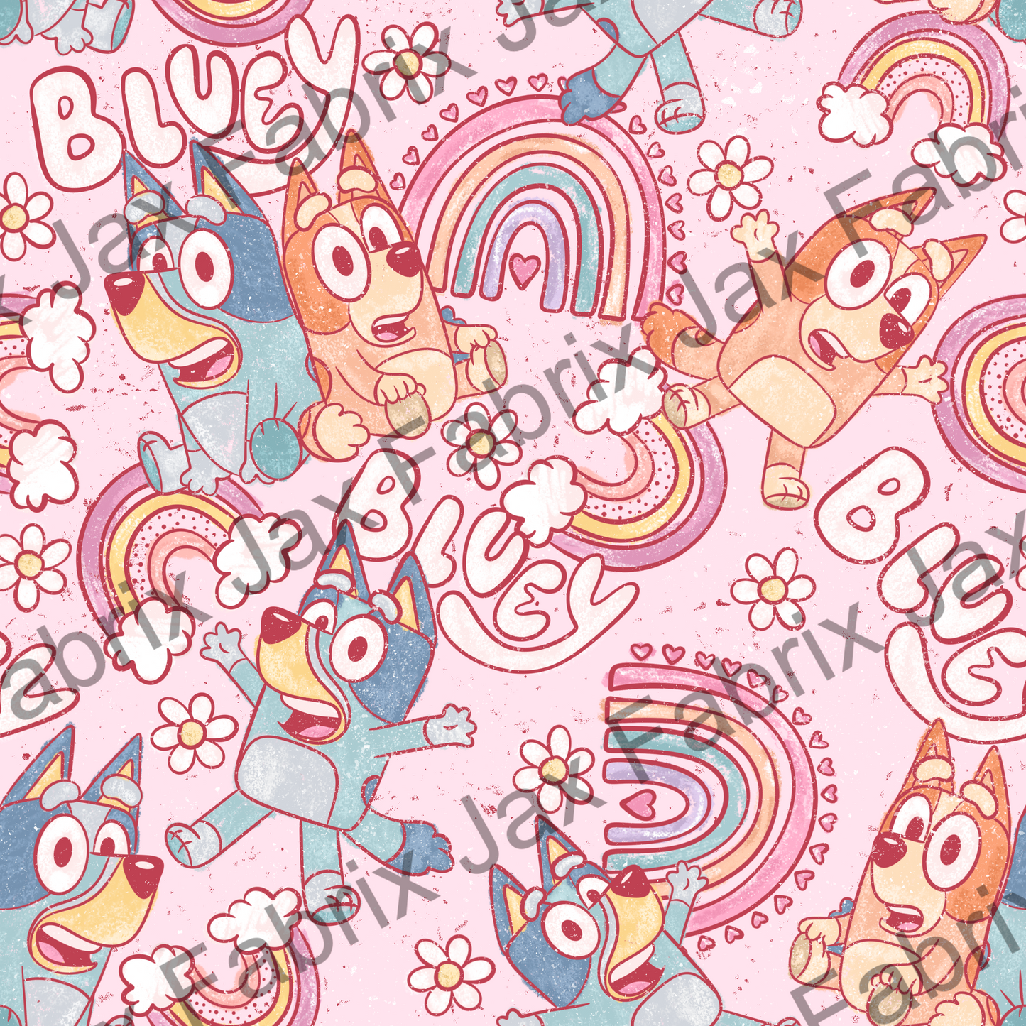 Sketchy Rainbow Pups Pink PC429