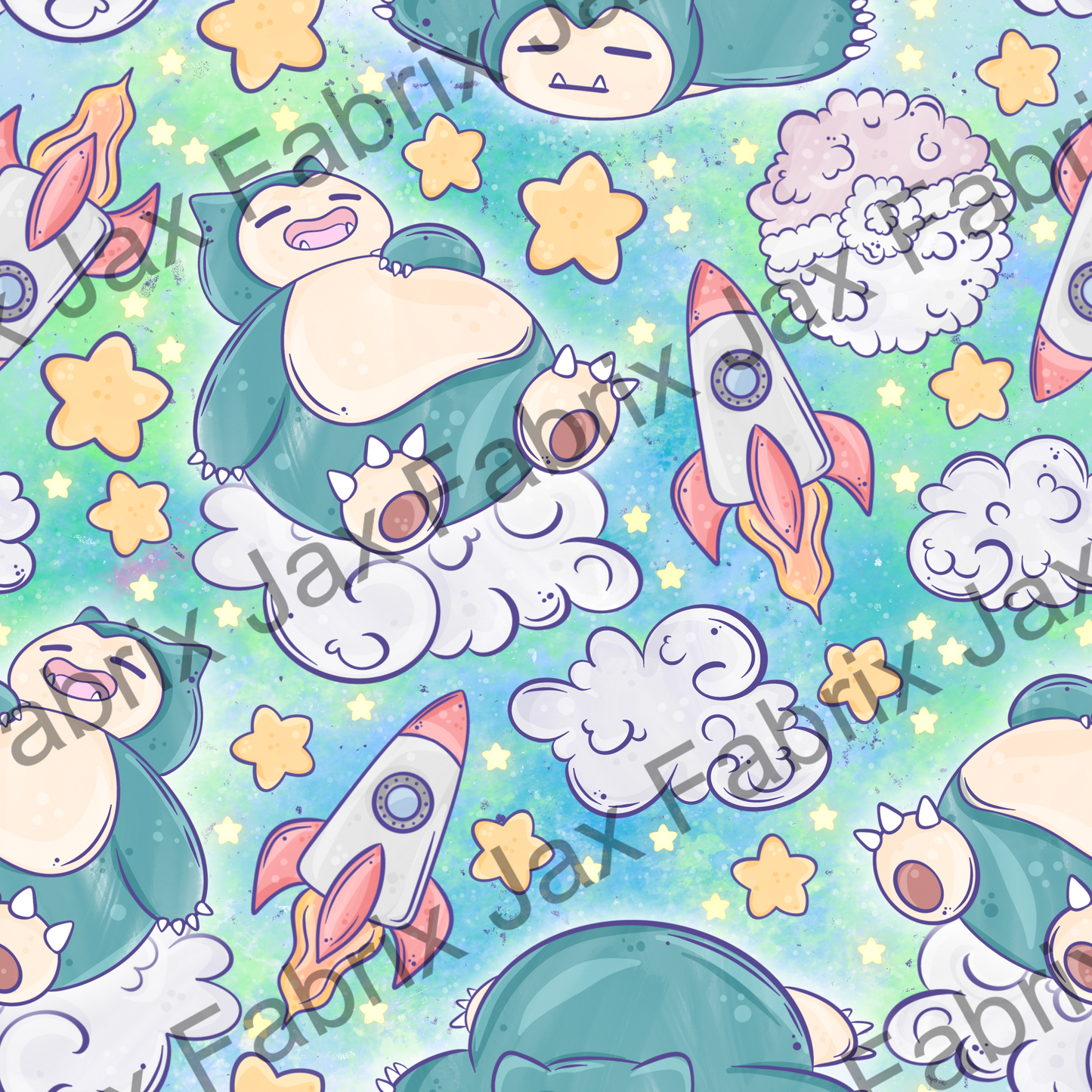 Snoozing Poke Green Blue Tie Dye PC520