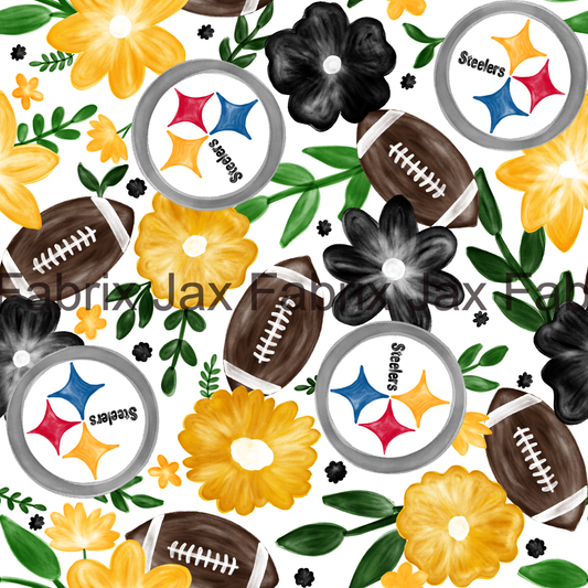 Steelers Football Watercolor Floral RAE67