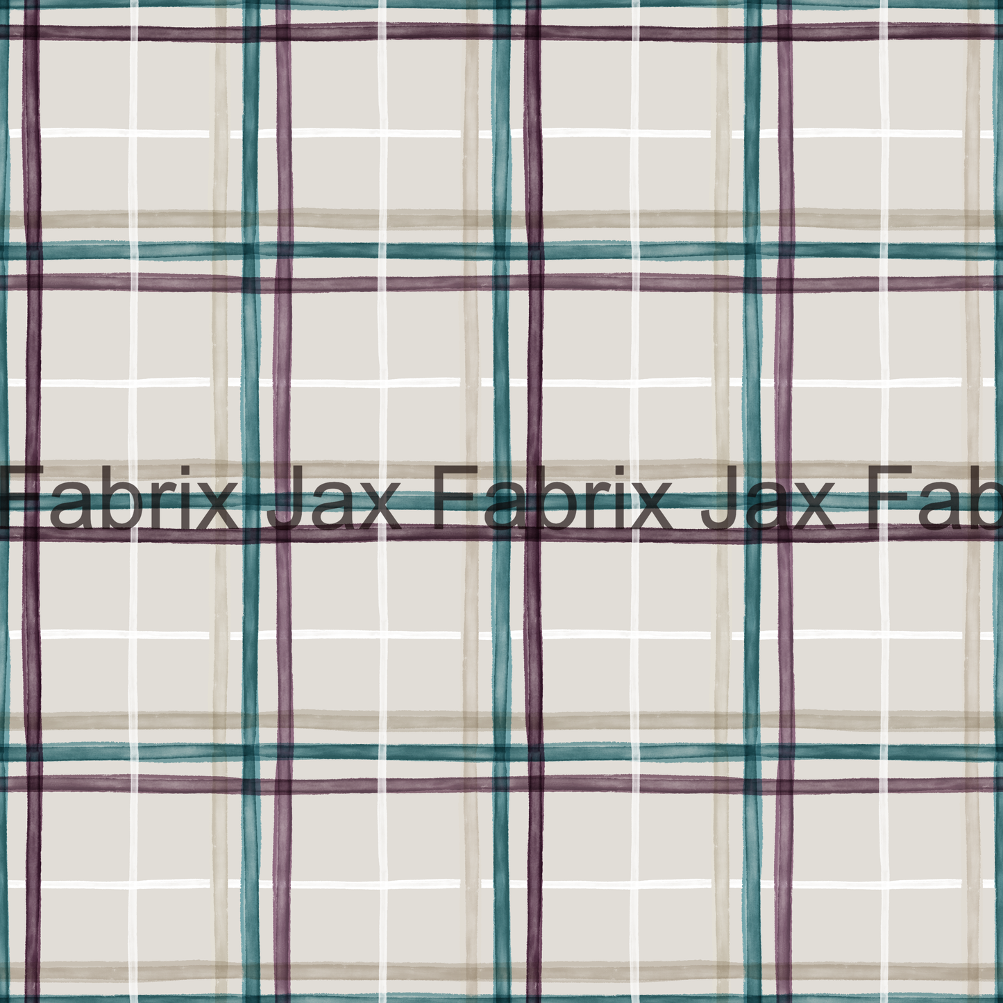 Watercolor Snowman Purple Plaid RAE61