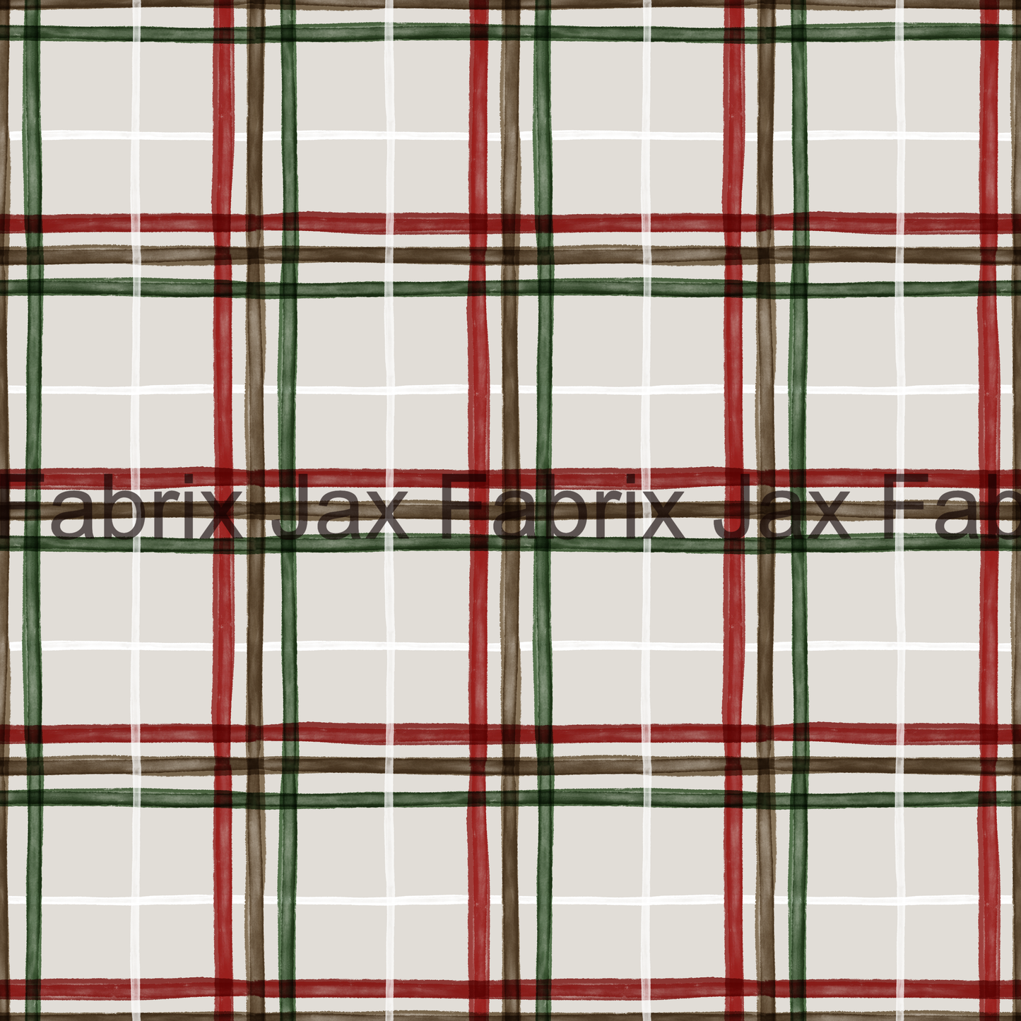 Watercolor Snowman Red Plaid RAE63