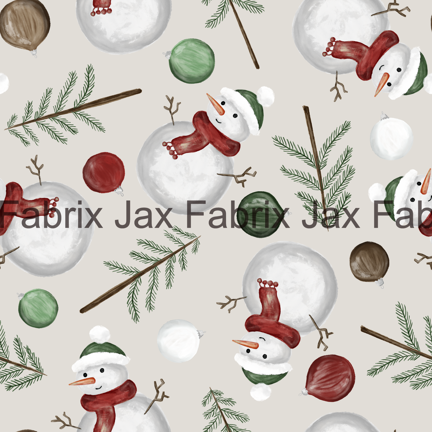 Watercolor Snowman Red RAE64