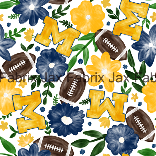 Wolverines Football Watercolor Floral RAE68
