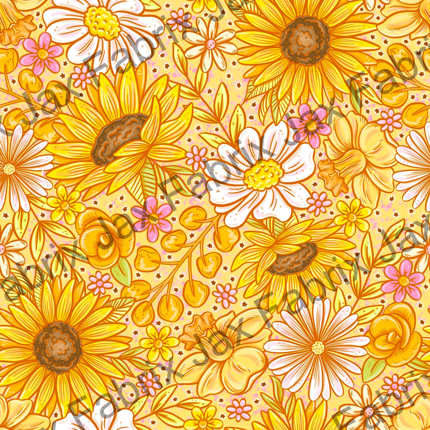 Happy Girls Bright Yellow Flowers AWM102