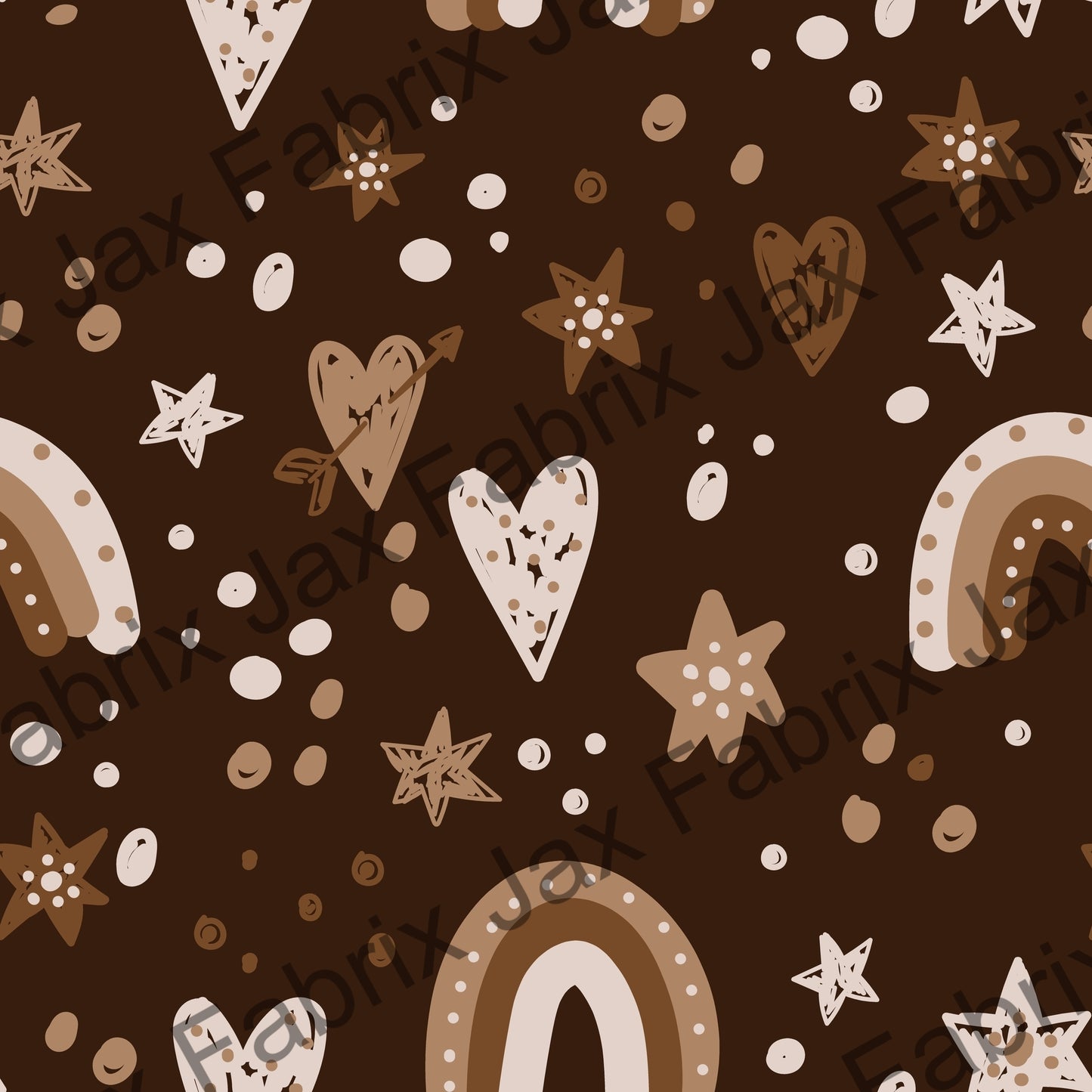 Brown Rainbow Hearts INH170