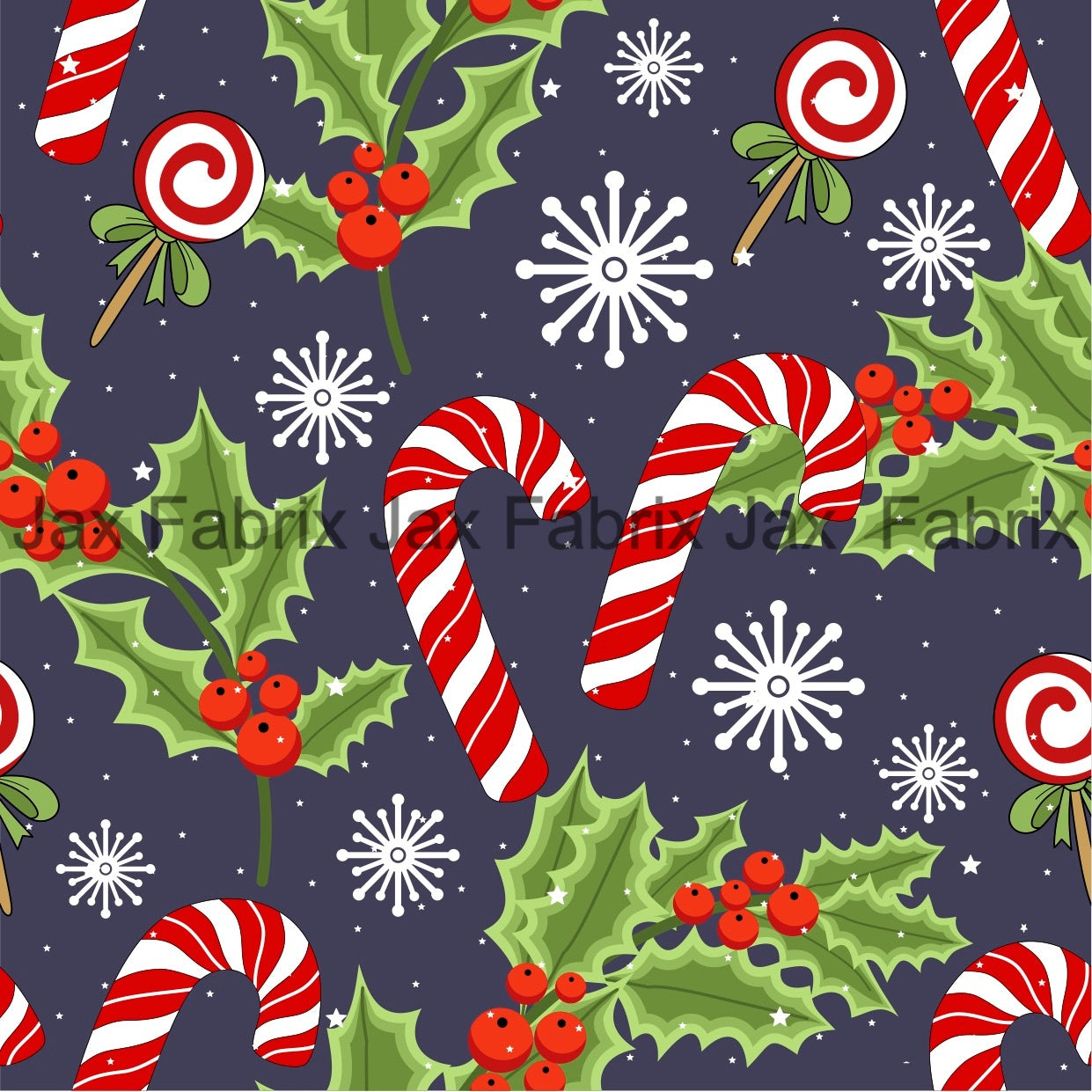 Candy Canes and Holly INH17