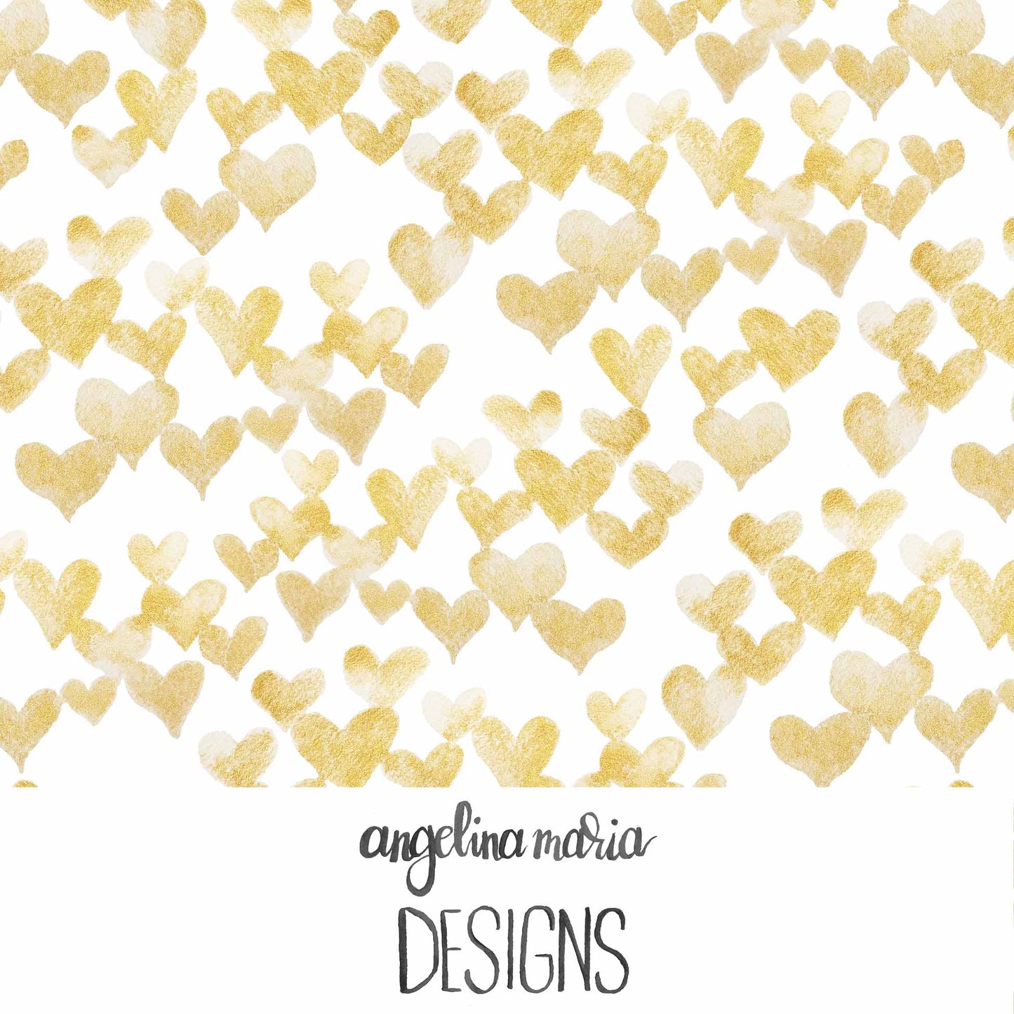 Watercolor Gold Hearts AMD292