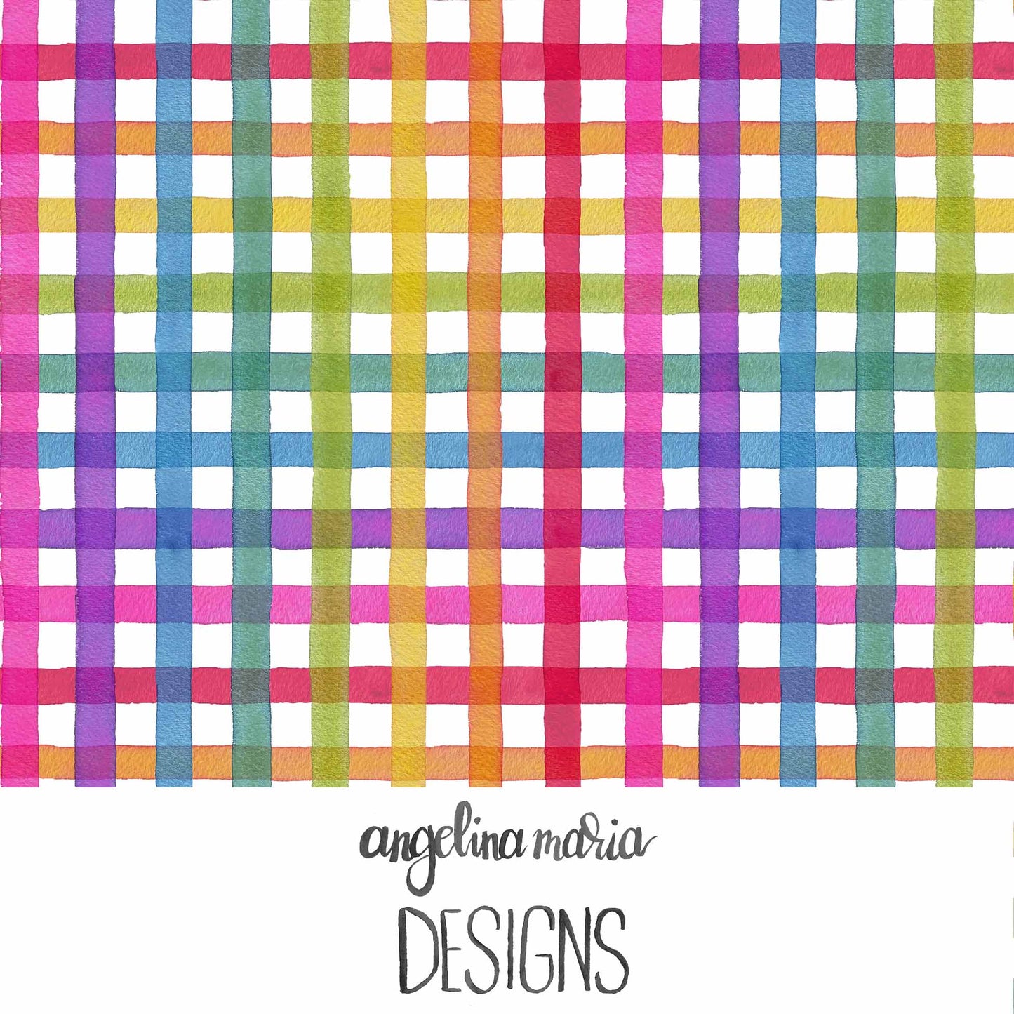 Watercolor Rainbow Gingham AMD297
