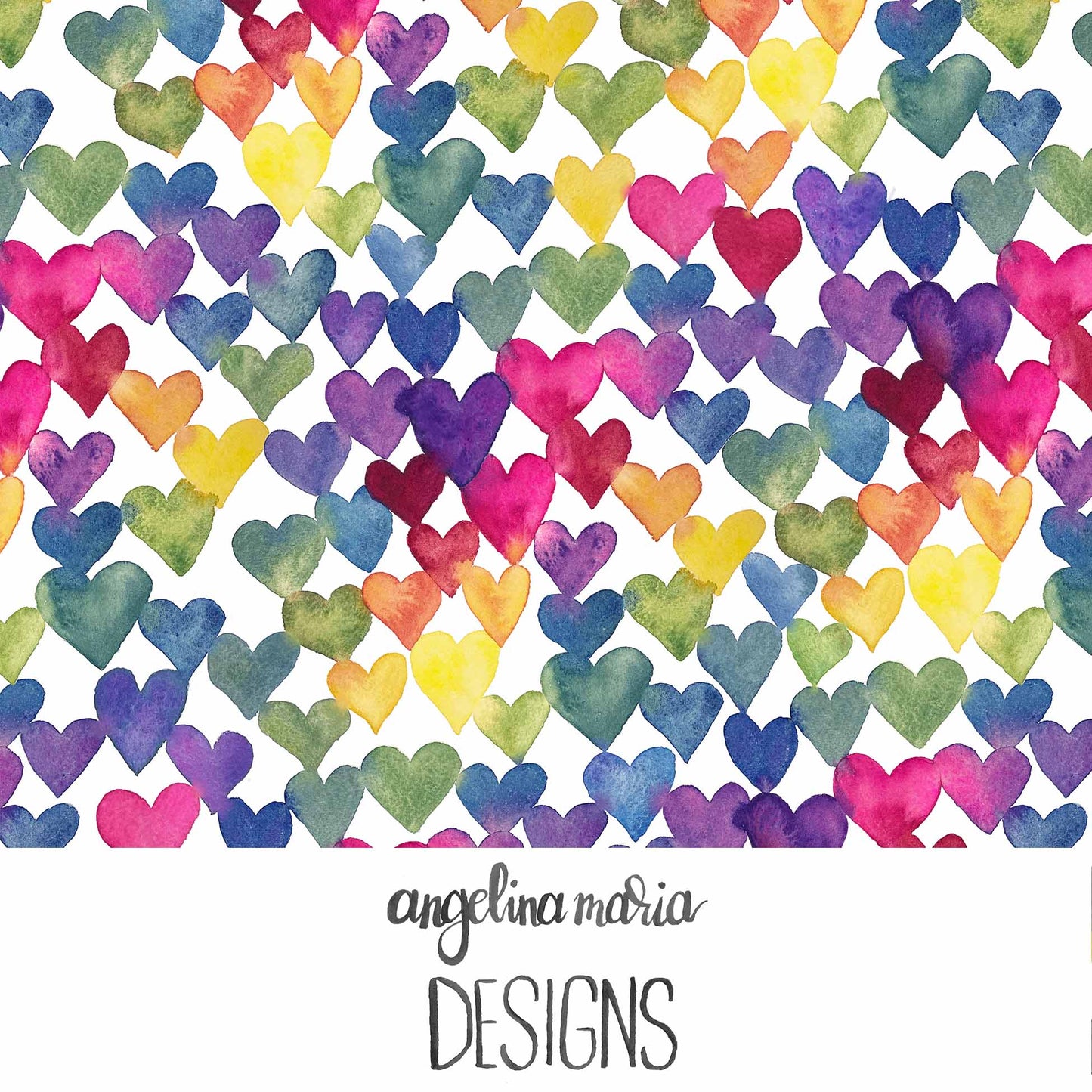 Watercolor Rainbow Hearts AMD296