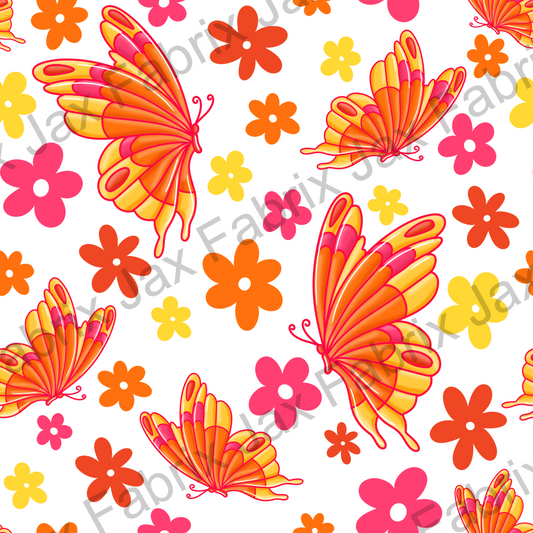 Groovy Flowers and Butterflies ZR149
