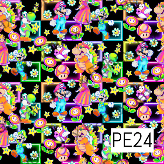 Neon Video Game Flowers PE24