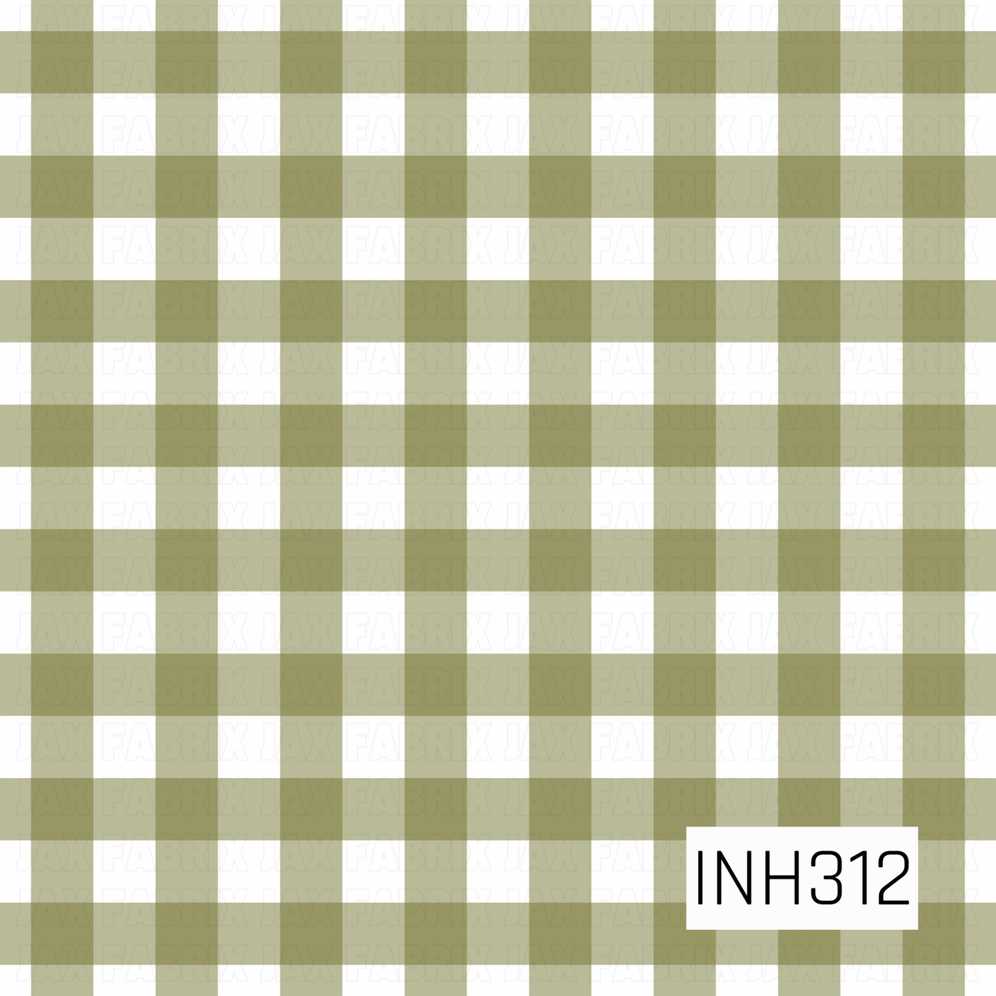 A classic olive green and white gingham plaid featuring soft, oversized checks, creating a timeless and versatile pattern perfect for farmhouse, cottage, and everyday designs.
