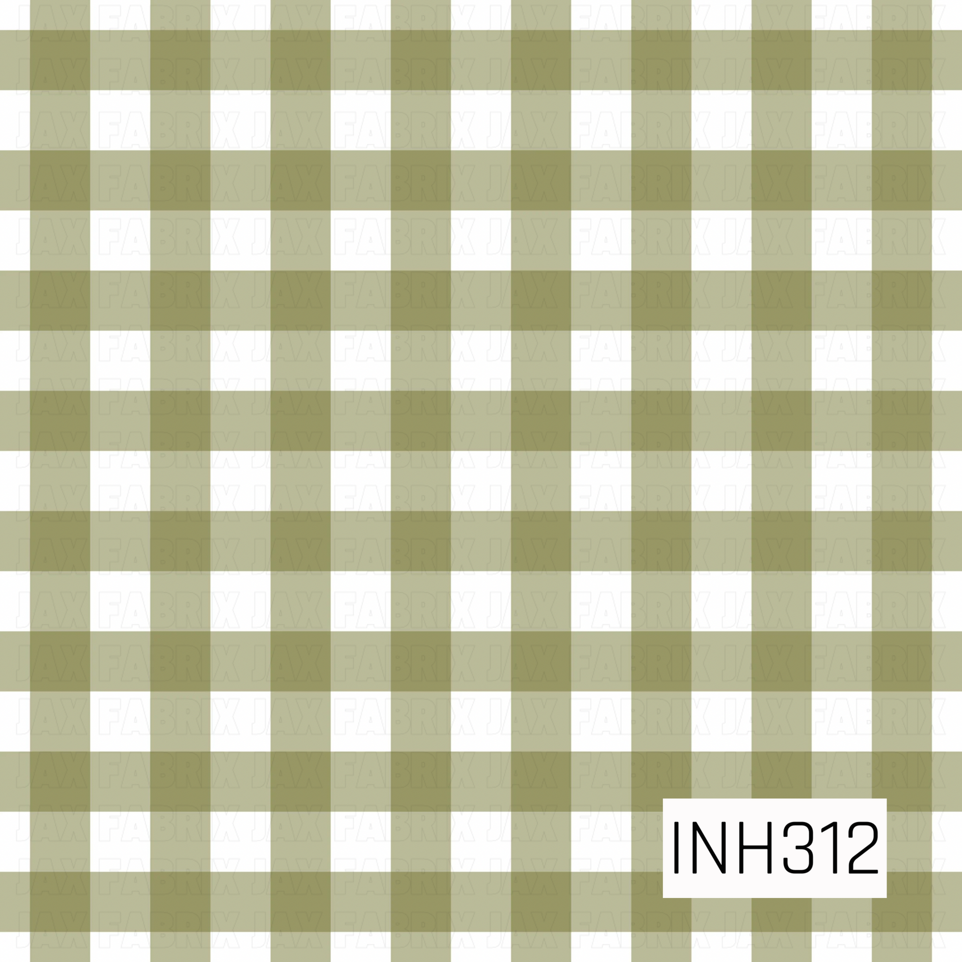 A classic olive green and white gingham plaid featuring soft, oversized checks, creating a timeless and versatile pattern perfect for farmhouse, cottage, and everyday designs.
