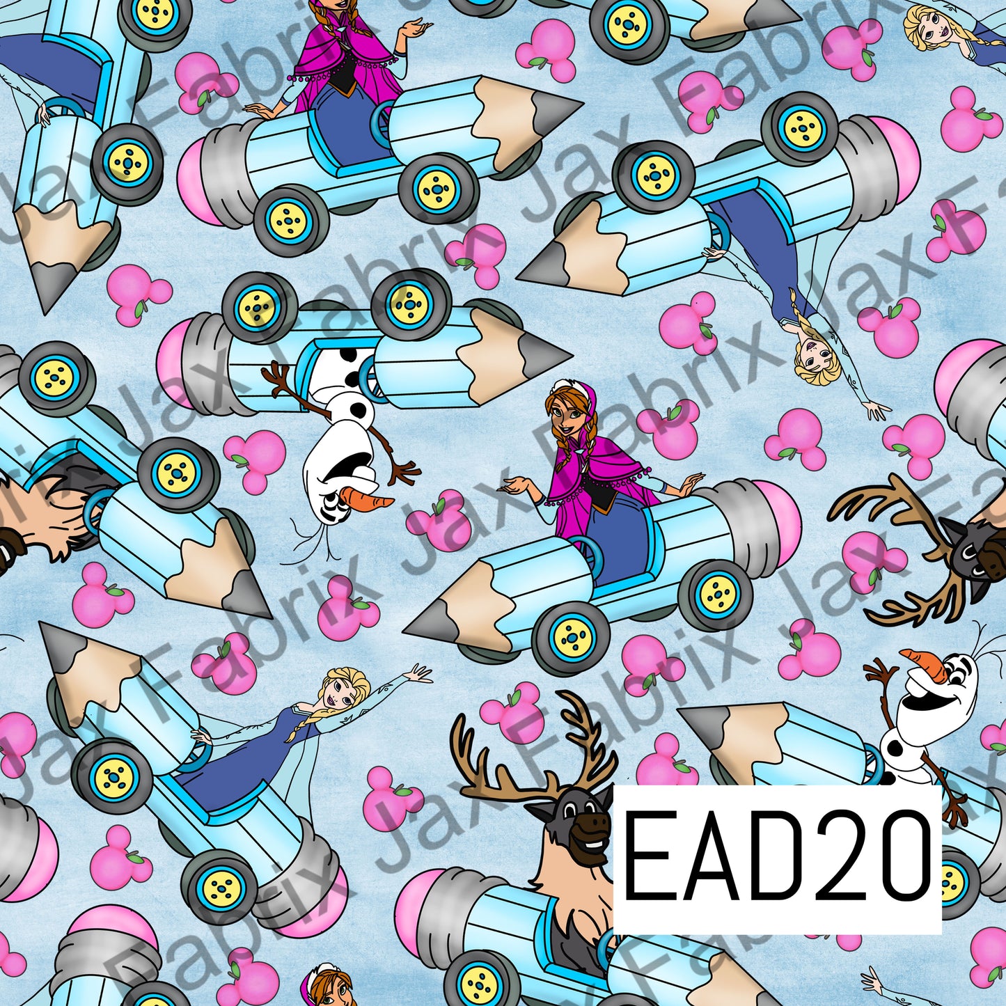 School Pencil Cars Ice Princess Blue EAD20