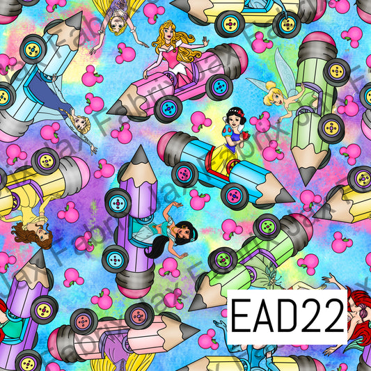 School Pencil Cars Princess Rainbow EAD22