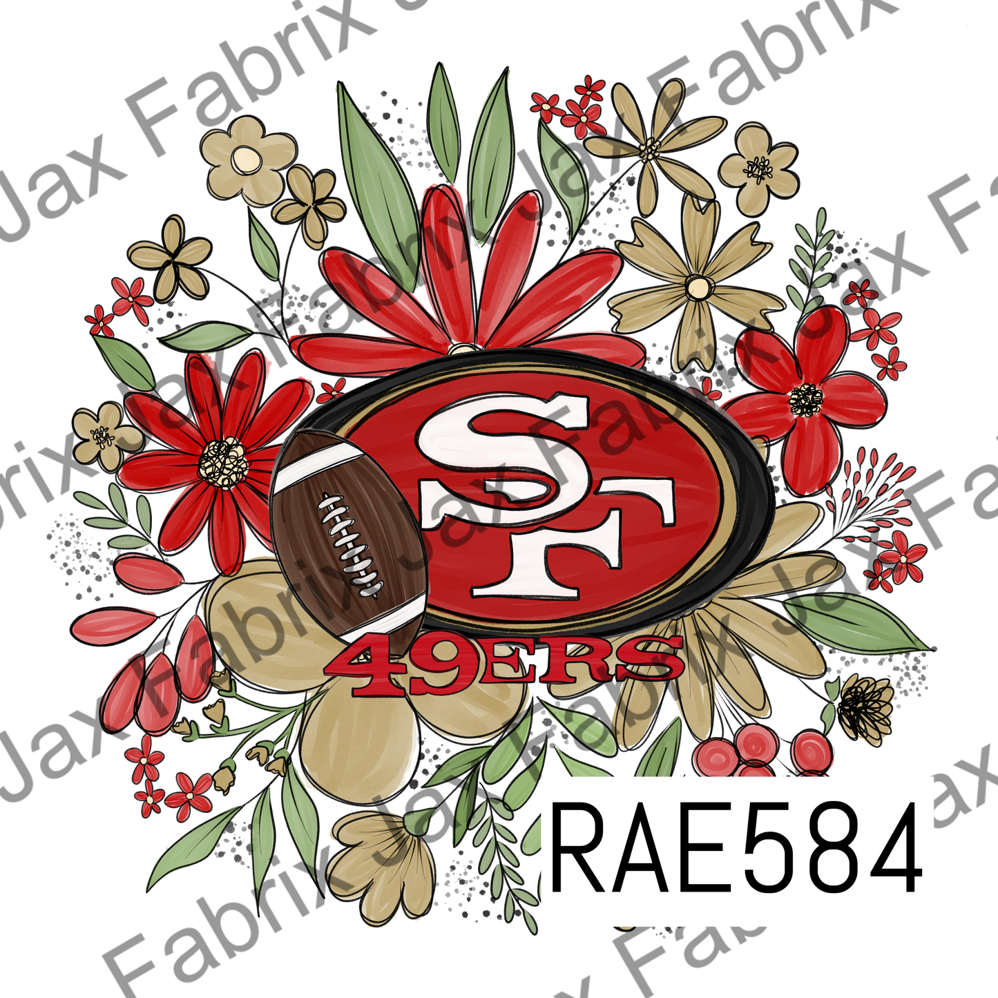 49ers Floral PNG RAE584