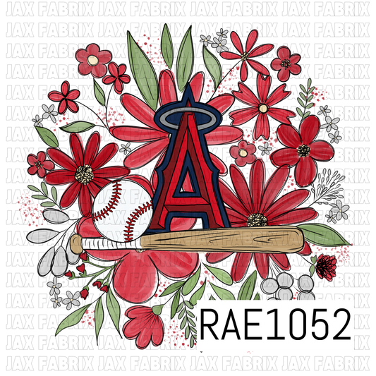 Angels Floral Baseball PNG RAE1052