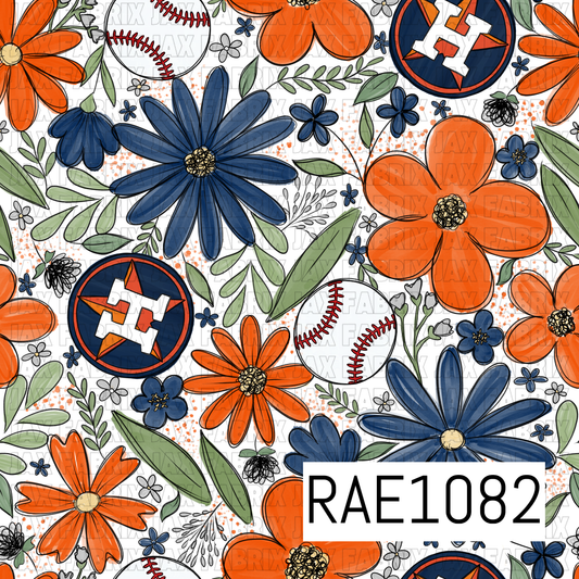 Astros Floral Baseball RAE1082