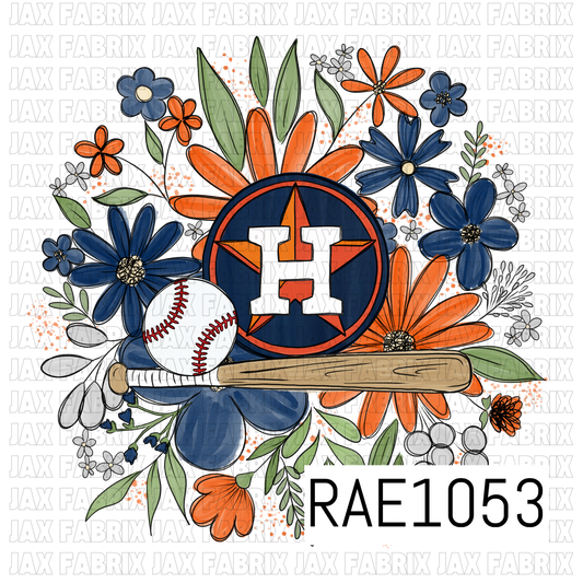 Astros Floral Baseball PNG RAE1053