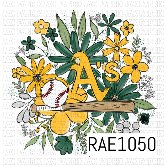 Athletics Floral Baseball PNG RAE1050