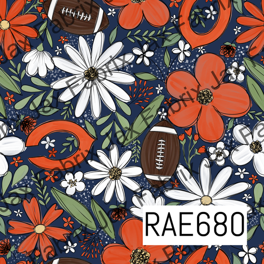 Bears Football Colored Floral RAE680