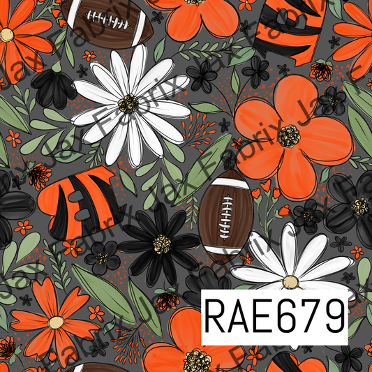 Bengals Football Colored Floral RAE679