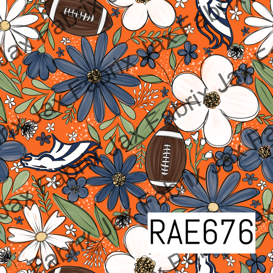 Broncos Football Colored Floral RAE676