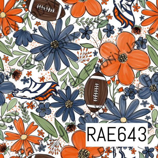 Broncos Football Floral RAE643