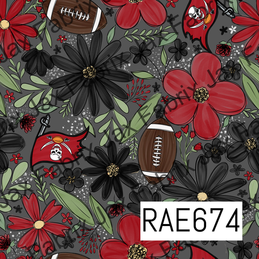 Buccaneers Football Colored Floral RAE674