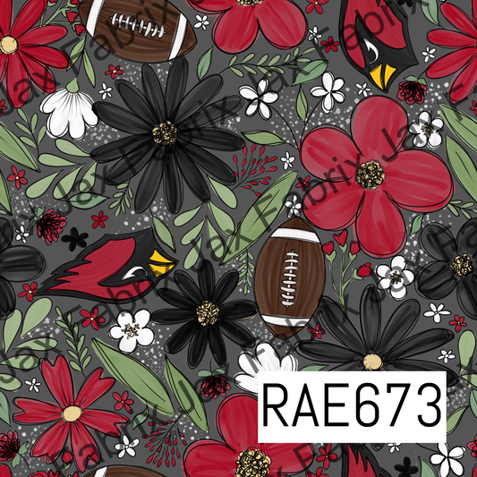 Cardinals Football Colored Floral RAE673