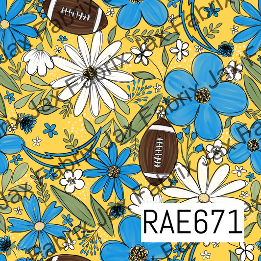 Chargers Football Colored Floral RAE671