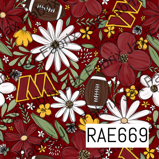 Commanders Football Colored Floral RAE669