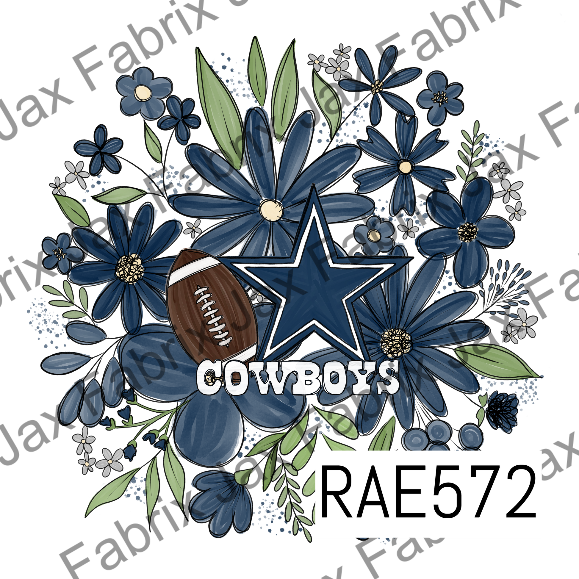 Cowboys Floral PNG RAE572 – Jax Fabrix