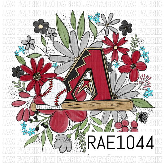 Diamondbacks Floral Baseball PNG RAE1044