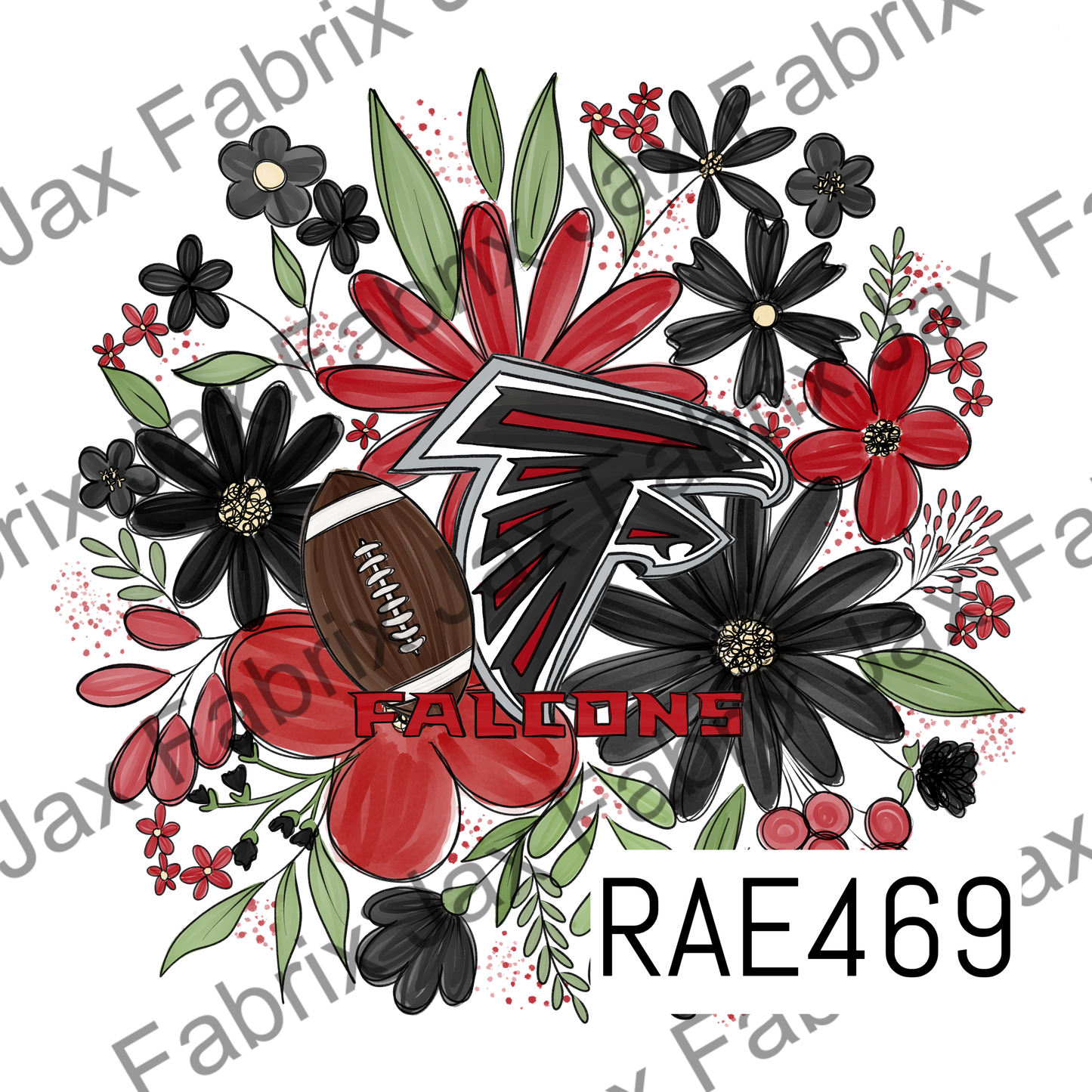 Falcons Floral PNG RAE569