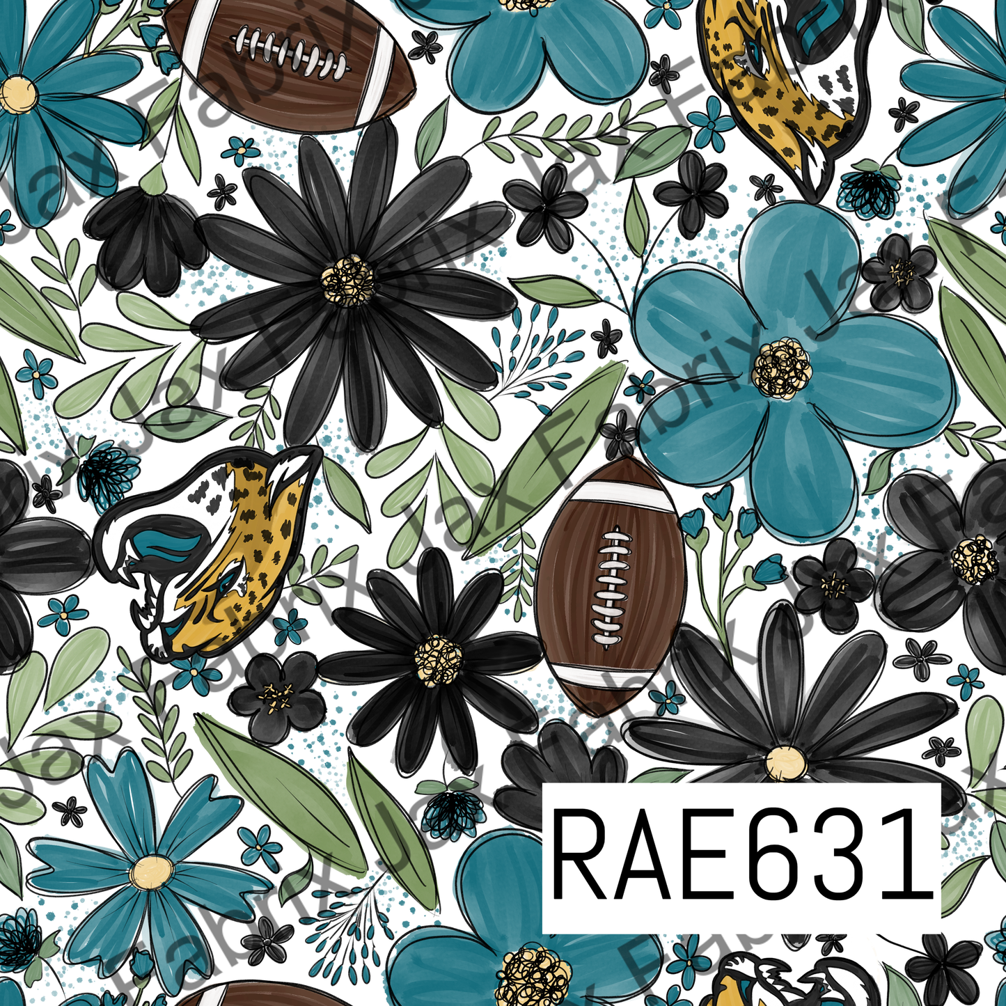 Jaguars Football Floral RAE631