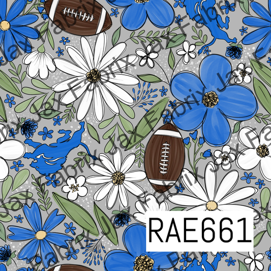 Lions Football Colored Floral RAE661