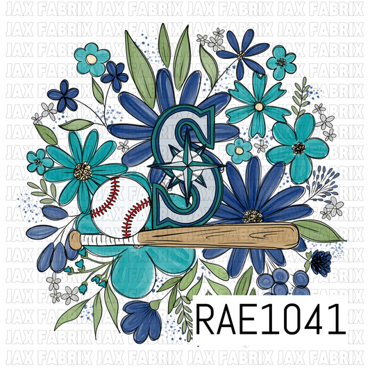 Mariners Floral Baseball PNG RAE1041