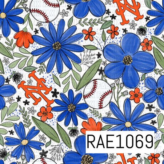 Mets Floral Baseball RAE1069