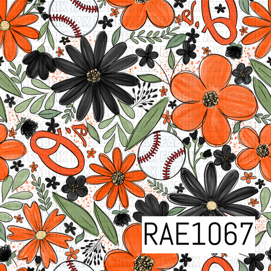 Orioles Floral Baseball RAE1067