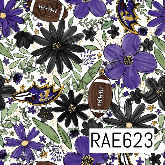 Ravens Football Floral RAE623