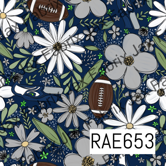 Seahawks Football Colored Floral RAE653