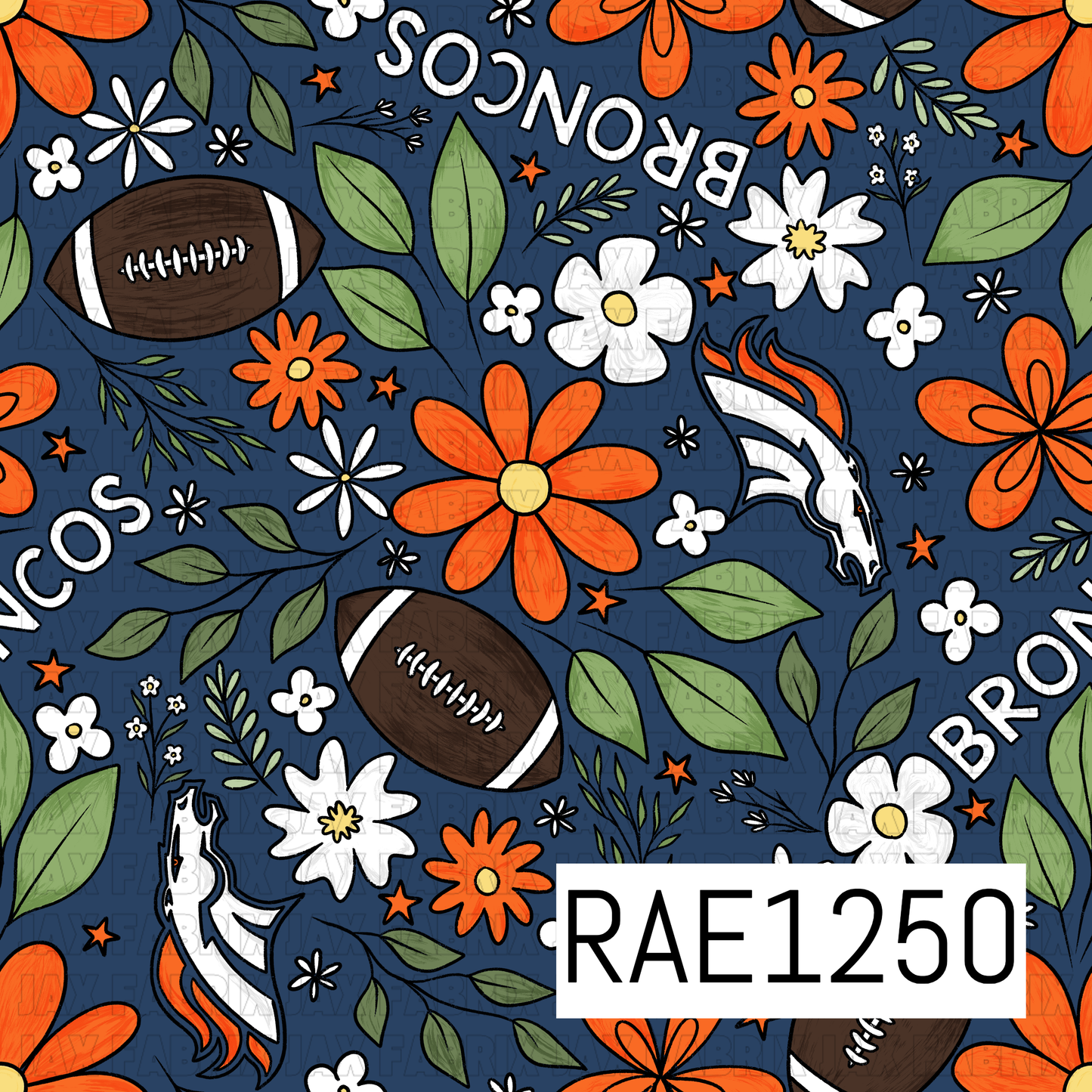 Broncos Football Floral RAE1250