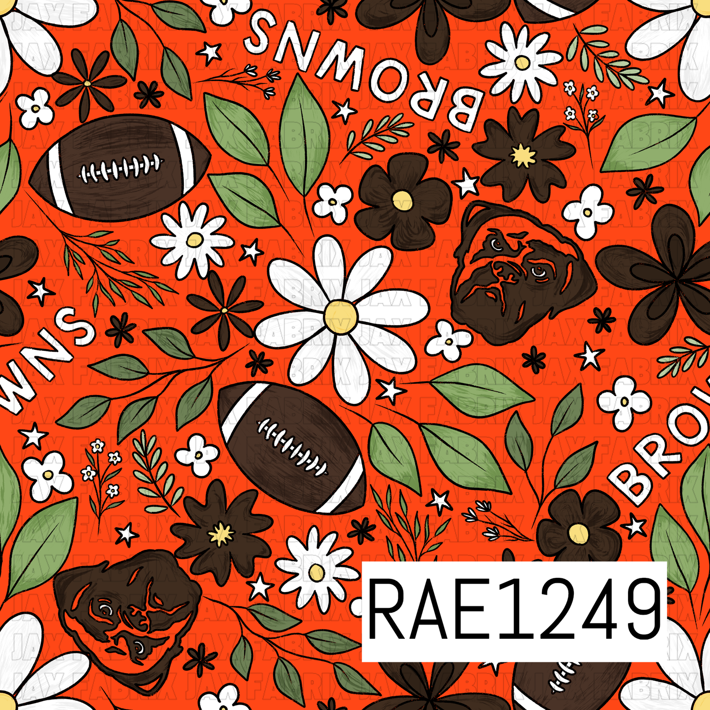 Browns Football Floral RAE1249