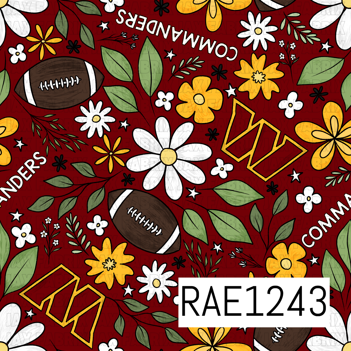 Commanders Football Floral RAE1243